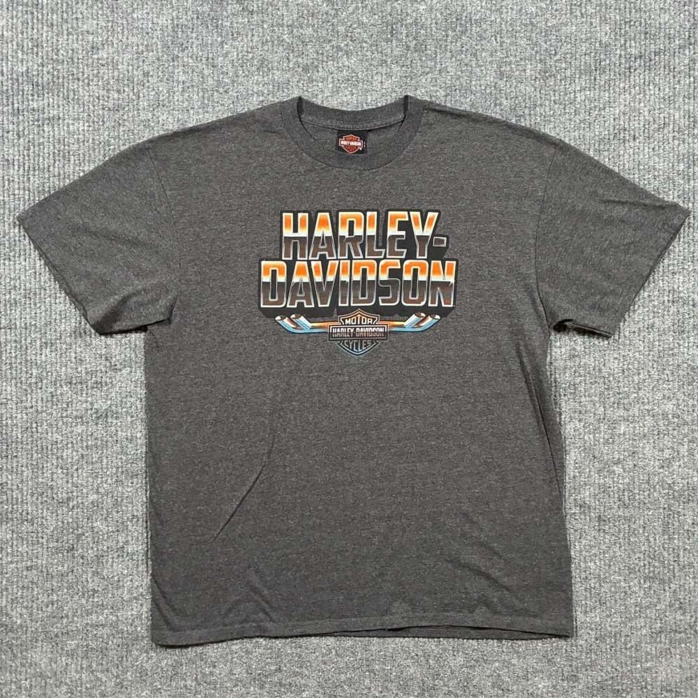 Harley Davidson Mens Graphic T Shirt XL Gray Motorcycles Dealer Brians Langhorne